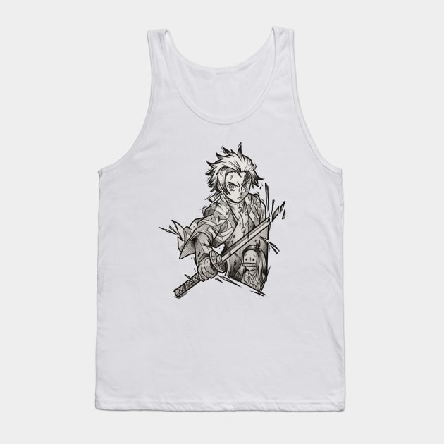 tanjiro Tank Top by boxermaniac